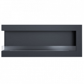 Биокамин Kratki DELTA стальной, черный со стеклом (DELTA/L/1200/TUV/PRZESZKLENIE)