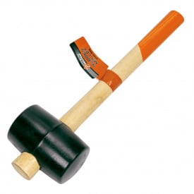 Киянка Polax гумова з дерев'яною ручкою 60 мм 450 г Чорна (39-005)