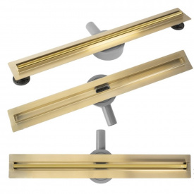 Трап для душа Rea Neox Slim Pro 700х90 мм нержавеющая сталь, золото (REA-G2718)