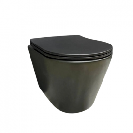 Унитаз подвесной VBI LEVANZO 490х360 безободковый, черный матовый (VBI-020201)