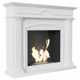 Биокамин Kratki DECEMBER стальной, без стекла, белый (DECEMBER/TUV)