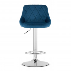 Барный стул LEOBERT KAST Chrom Aksamit 360х340 мм Blue Киев