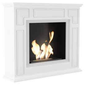 Биокамин Kratki MARCH стальной, без стекла, белый (MARCH/TUV)