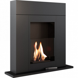 Биокамин Kratki WHISKEY стальной, со стеклом, черный (WHISKEY/CZARNY/TUV)