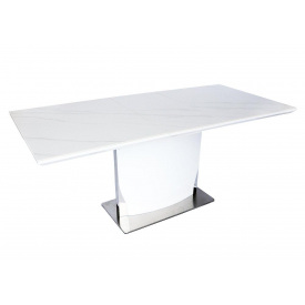 Стіл DETROIT CERAMIC 140(180)*80 стіл білий ефект мармуру/білий глянець