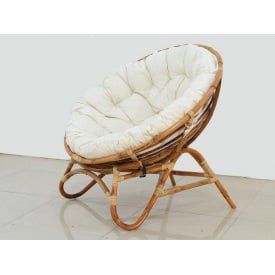 Кругле крісло Cruzo Папасан-Нуова плетене з ротанга з м'якою сидушкою