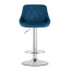 Барный стул LEOBERT KAST Chrom Aksamit 360х340 мм Blue Киев