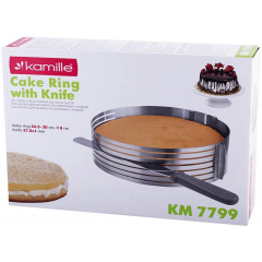Форма Kamille для нарезки бисквита Kamille 24.5-33 см регулируемая с ножом DP78066 Кропивницький