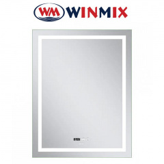 Зеркало для ванной комнаты Winmix Premium FLASH MR21-60x80 (с LED-подсветкой, часы, антизапотевание) Курень