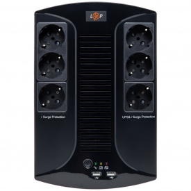 ИБП со ступенчатой синусоидой LogicPower LP 850VA-6PS 595 Вт линейно-интерактивный (6900043250018)