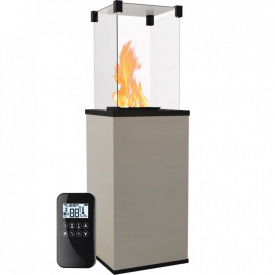 Газовый обогреватель Kratki Patio 8,2 кВт сталь, уличный, светло-бежевый (керамогранитовая отделка)