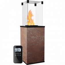 Газовый обогреватель Kratki Patio Mini 8,2 кВт сталь, уличный, коричневый +пульт (керамогранитовая отделка)