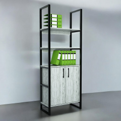 Стелаж офісний Tobi Sho LOFT Iceberg СЛА/3 для документів, 600x400x1900 мм Дуб крафт білий Костопіль