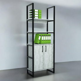 Стеллаж офисный Tobi Sho LOFT Iceberg СЛА/3 для документов, 800x400x1900 мм Дуб крафт белый