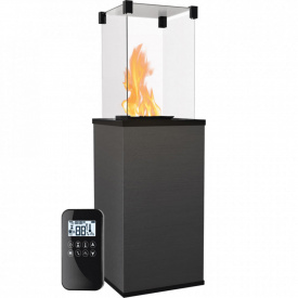 Газовый обогреватель Kratki Patio Mini 8,2 кВт сталь, уличный, темно-серый + пульт (керамогранитовая отделка)