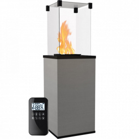 Газовый обогреватель Kratki Patio Mini 8,2 кВт сталь, уличный, песочный + пульт (керамогранитовая отделка)