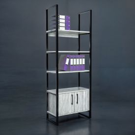 Стелаж офісний Tobi Sho LOFT Iceberg СЛА/2 для документів, 600x400x1900 мм Дуб крафт білий