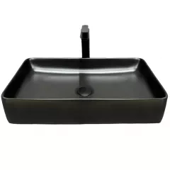 Умывальник накладной VBI Triest 605x355 прямоугольный, черный матовый (VBI-012701) Київ