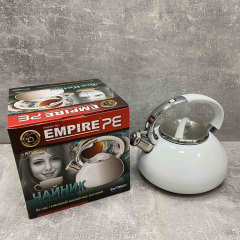 Чайник із нержавіючої сталі зі свистком білий 3 л Empire EM-7709 Ізюм