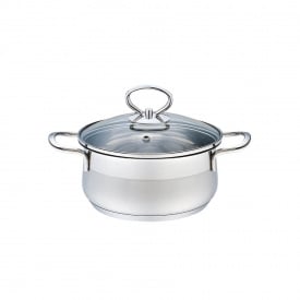 Каструля з нержавіючої сталі зі скляною кришкою 12см Maestro MR-3508-12