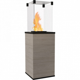 Газовый обогреватель Kratki Patio Mini 8,2 кВт сталь, уличный, дерево (керамогранитовая отделка)