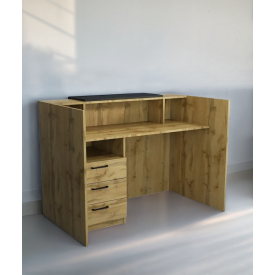 Стійка адміністратора Tobi Sho Рецепція/2 для офісу, салону, 1400х800х1000 Дуб аппалачі/Чорний