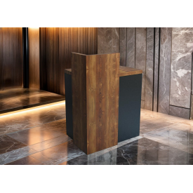 Стійка адміністратора Tobi Sho Рецепція/3 для офісу, салону, 736x536x950 Фаєрвуд/Чорний