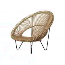 Плетене крісло Cruzo Мун натуральний ротанг на металокаркасі