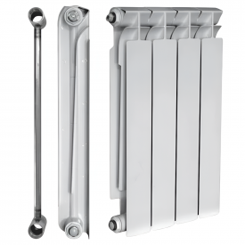 Биметаллический радиатор Ekvator 500/76 боковое подключение, белый (10 секций в сборе)