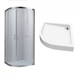 Душевая кабина Koller Pool Round R90RG 190x90 полукруглая, стекло 6 мм + поддон GRACE90R 90x90, белый