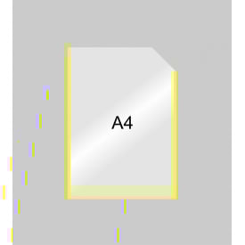 Кишеня пластикова Vivay А4 вертикальна жовтий кант