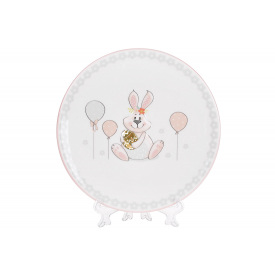 Тарелка керамическа с объемным рисунком LI100367 "Веселый кролик" BonaDi 17см