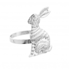 Кольца для сервировки Leeseph Пасхальный Кролик Серебристый 6 шт