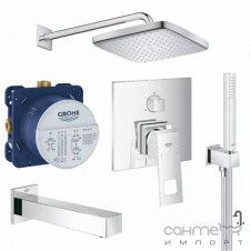 Душевая система скрытого монтажа с изливом Grohe Eurocube Tempesta Cube 250 UA26417SC2 хром