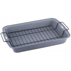 Деко Marble для випічки 37.5х26х5 см з решіткою для гриля Kamille DP37153 Полтава