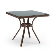 Стіл Pradex Блюз 80х80 см квадратний на ніжках металокаркас у плетінні техноротанг