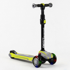 Самокат трехколесный алюминиевый руль Best Scooter MAXI PU колеса со светом 60 кг Green (102925)