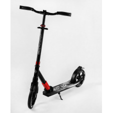 Самокат двухколесный складной амортизатор Best Scooter PU колеса 100 кг Black and red (105585)
