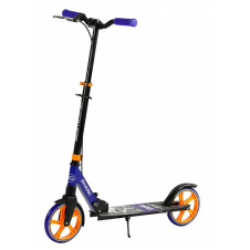 Самокат двухколесный Best Scooter PU колеса 1 амортизатор Черный с фиолетовым (147536)
