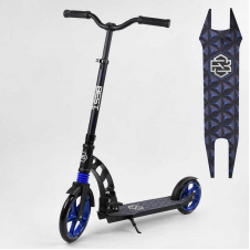 Самокат двухколесный Best Scooter с PU колесами, 1 амортизатором Black/Blue (99663)