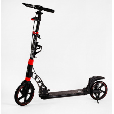Двухколесный самокат Best Scooter Колеса PU складной 2 амортизатора дисковый тормоз фонарик Black (116719)