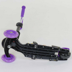 Самокат детский многофункциональный с родительской ручкой 5в1 Best Scooter PU колеса с подсветкой Purple/White (74058) Рівне