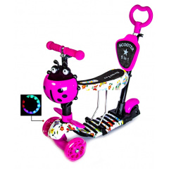Самокат детский Scooter Божья коровка 5 in 1 Butterfly Розовый (959350826) Кропивницький