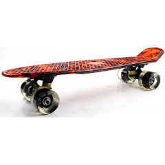 Пенни борд светящиеся колёса Penny Fire 57х15 см Черно-красный Киев