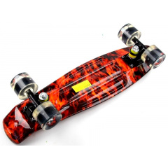 Пенни борд светящиеся колёса Penny Fire 57х15 см Черно-красный Киев