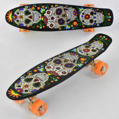 Скейт Пенни борд Best Board со светящимися PU колёсами Multicolor (74536) Київ