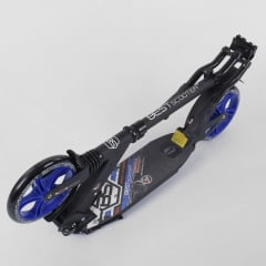Самокат алюминиевый Best Scooter с PU колесами, 2 аммортизаторами Black/Blue (92088) Кушугум