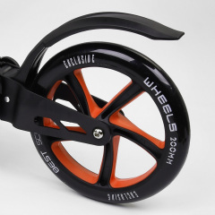 Самокат двухколесный Best Scooter с PU колесами и 2 амортизаторами Black/Orange (100075) Полтава