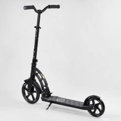 Самокат двухколесный Best Scooter с PU колесами, 1 амортизатором Black (99664) Кушугум