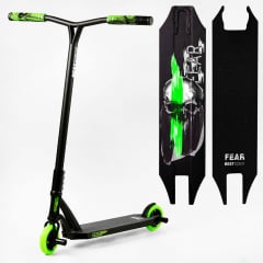 Самокат трюковый Best Scooter FEAR SCS система пеги алюминиевый диск и дека колёса PU 100 кг Black and green (112902) Дніпро
